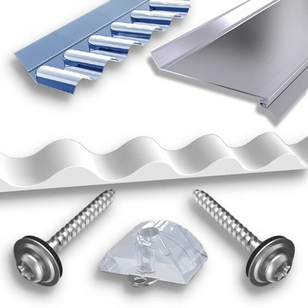 Bevestiging materialen voor de bevestiging van uw overkapping van golfplaten van polycarbonaat of acrylglas